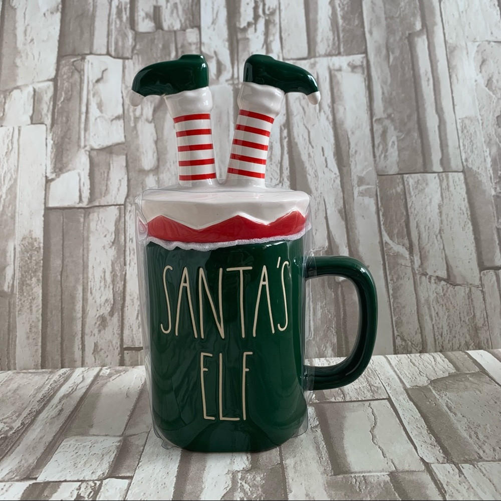 Rae Dunn Santas Elf Mug with Topper